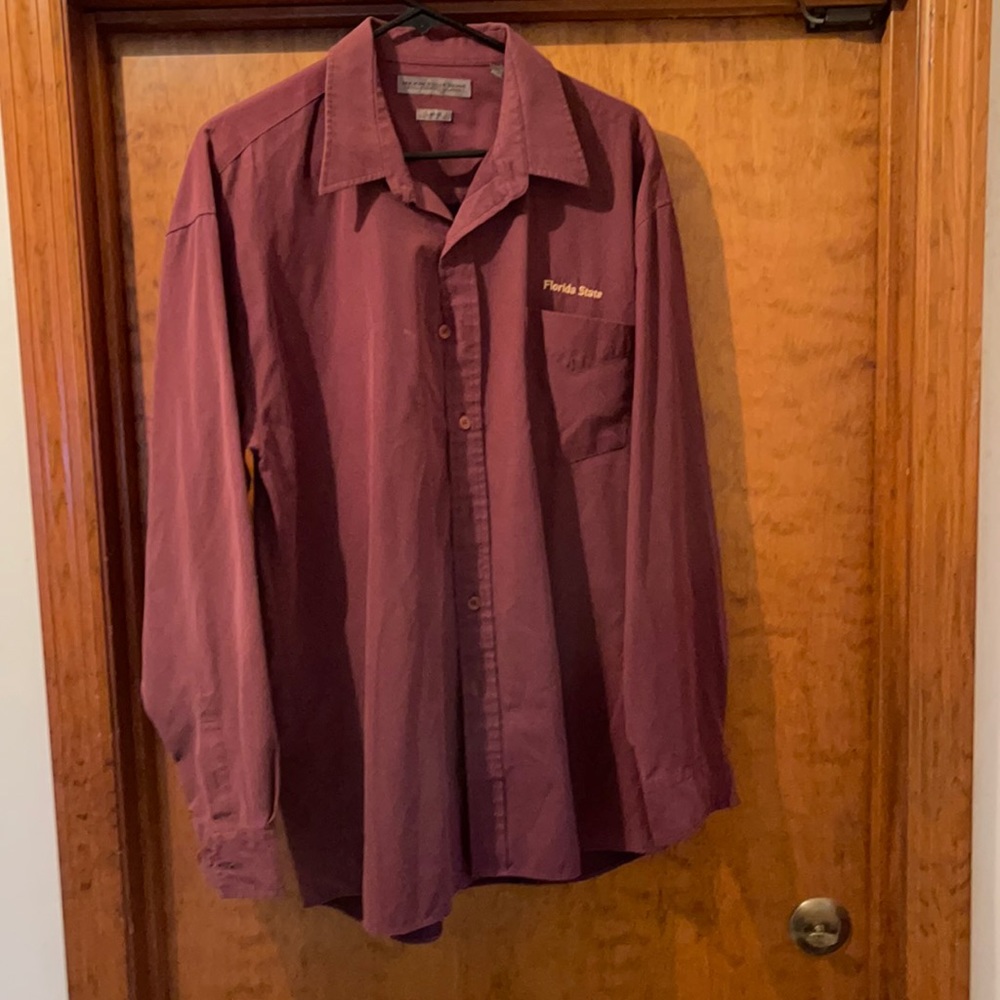 Florida State University FSU SEMINOLES Embroidered microfiber dress shirt large